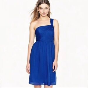 J. Crew Lucienne Blue Silk Chiffon Dress Size 10P